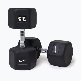 Гумиран дъмбел Nike Strength Hex 25 kg black/white
