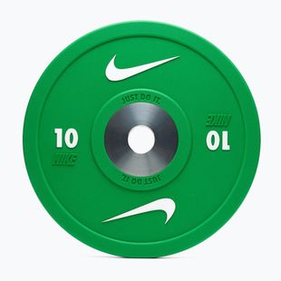 Бъмпер тежести Nike Strength Pro Urethane Bumper Plates 10 kg green/white