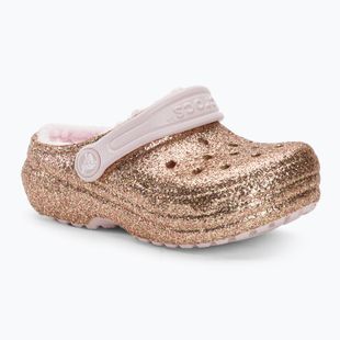 Детски джапанки Crocs Classic Lined Glitter Clog gold/barely pink