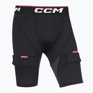 Мъжки къси панталони за хокей CCM Ribano Compresion SR с презрамка черни