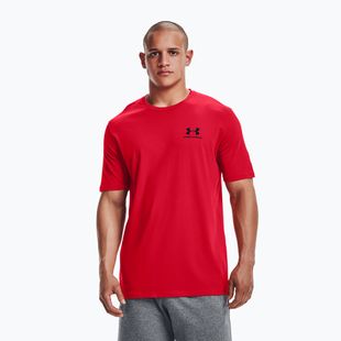 Мъжка тениска за тренировки Under Armour Sportstyle Left Chest SS червено/черно