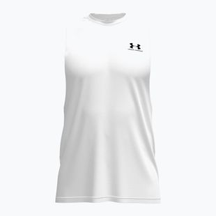 Мъжка тренировъчна тениска Under Armour Left Chest Cut Off Tank white/black