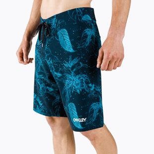 Мъжки къси панталони за плуване Oakley Ohana Floral 20", синьо цвете жаба