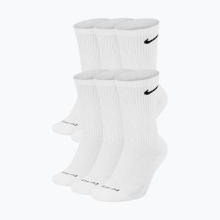 Мъжки чорапи Nike Everyday Plus Cushioned Crew 6 pairs white/black