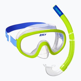 Детски комплект за шнорхелинг Mares Combo Jelly lime/blue/clear