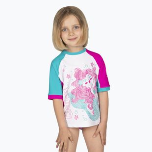 Детска тениска за плуване Mares Rashguard Shield Kid magenta