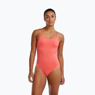 Дамски бански костюм от една част TYR Durafast Elite Solid Cutoutfit coral