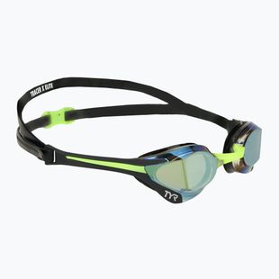 Очила за плуване TYR Tracer-X Elite Racing Mirrored black/lime