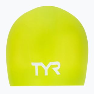 Шапка за плуване TYR Long Hair Wrinkle Free Silicone limelight