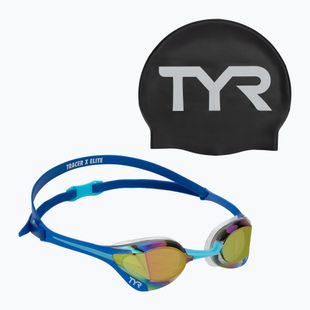 Очила за плуване TYR Tracer-X Elite Racing Mirrored blue/turquoise