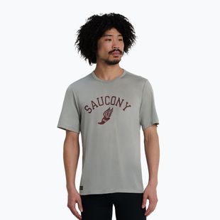 Мъжка тениска за бягане Saucony Stopwatch light grey heather