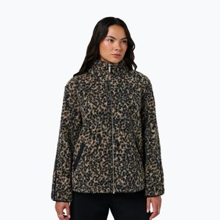 Дамски суитшърт Sweaty Betty Plush Contrast Zip Up Fleece brown ink leopard print