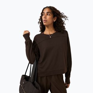Дамски суитшърт Sweaty Betty After Class Yoke Crop espresso brown