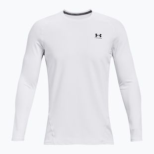Мъжка блуза с дълъг ръкав за тренировка Under Armour CG Armour Fitted Crew white/black