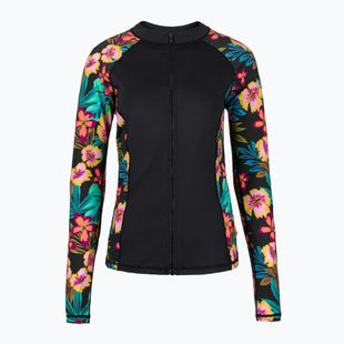 Hurley дамски плувен костюм с дълъг ръкав Fiji Fantasy Zip Front Rashguard black