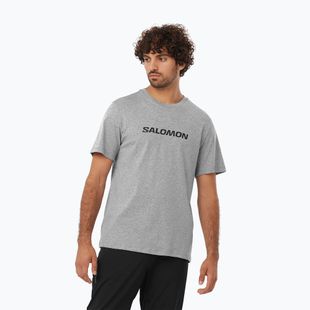 Мъжка тениска Salomon Logo Performance heather grey