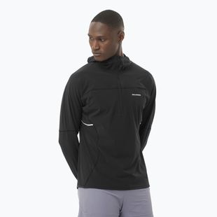 Мъжки потник за бягане Salomon Sense Aero Hybrid Half Zip Hooded deep black