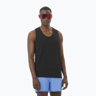 Мъжки потник за бягане Salomon Sense Aero Singlet GFX deep black