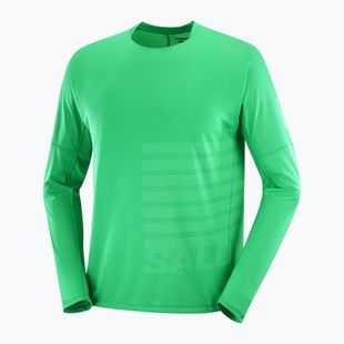 Мъжки тишърт Salomon Sense Aero Tee GFX parakeet/spearmint за бягане с дълъг ръкав