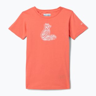 Детска тениска за трекинг Columbia Mission Lake Graphic hot coral/foxy swirl