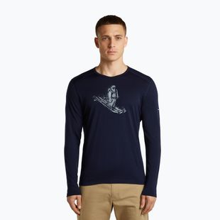 Мъжка блуза с дълъг ръкав  icebreaker Merino 200 Oasis Crewe SkiingYeti midnight navy