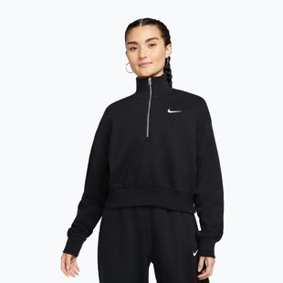 Дамски суитшърт Nike Sportswear Phoenix Fleece 1/2 Zip Cropped black/sail