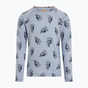 Детски термоактивен суитшърт Icebreaker Merino 200 Oasis Crewe Bear Tour Zinc Blue/Aop