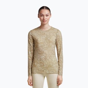 Дамска блуза с дълъг ръкав icebreaker Merino 200 Oasis Crewe Moss Bloom cumin/undyed/aop
