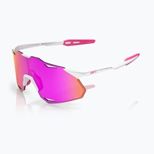 Слънчеви очила 100% Hypercraft XS matte white/pink/hiper vital pink mirror