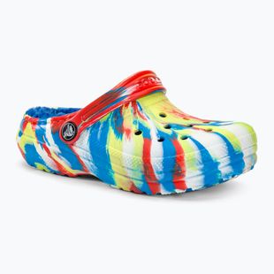 Детски чехли Crocs Classic Lined Marbled Clog sulphur/multi