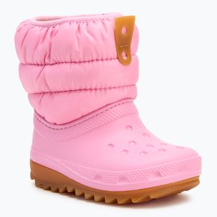 Детски ботуши за сняг Crocs Classic Neo Puff Boot Toddler pink tweed/gum