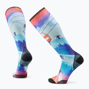 Скиорски чорапи Smartwool Ski Zero Cushion Ski Day Print ОTC laguna blue