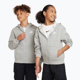 Детски суитшърт Nike Sportswear Club Fleece dark grey heather/base grey/white