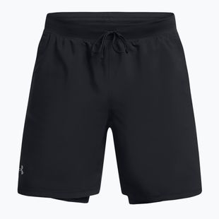 Мъжки къси панталони за бягане Under Armour Launch 7“ 2IN1 black / black / reflective