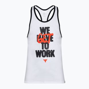 Under Armour Project Rock Get To Work Tank white/black/phoenix fire мъжки потник за тренировка
