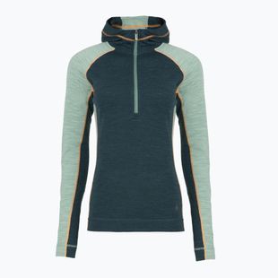 Дамски термо суитшърт Smartwool Classic Thermal Merino Base Layer 1/2 Zip Hoodie Boxed twilight/arctic green