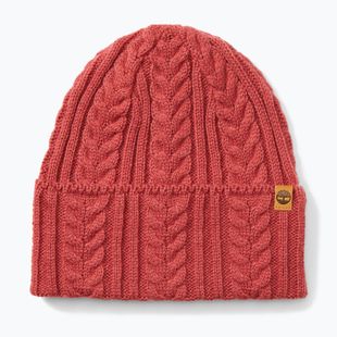 Дамска зимна шапка Timberland Cable Beanie garnet rose