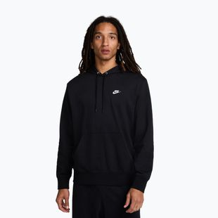 Мъжки суитшърт Nike Club French Terry Pullover Hoodie black/black/white
