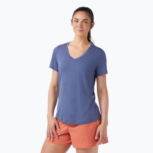 Дамска риза Smartwool Active Ultralite V-Neck за трекинг nightfall blue