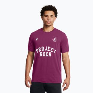 Мъжка тренировъчна тениска Under Armour Project Rock Badge Of Honor purple