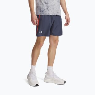 Мъжки къси панталони за бягане Under Armour Launch 7" downpour grey / fire / reflective