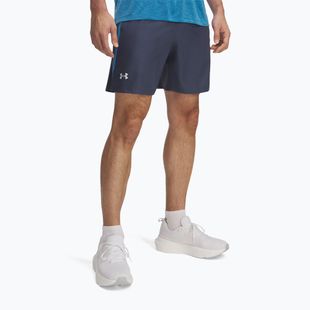 Мъжки къси панталони за бягане Under Armour Launch 7" downpour gray / ether blue / reflective