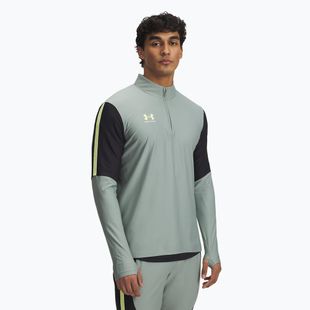 Мъжки футболен суитшърт Under Armour Challenger Pro 1/4 Zip силикаево зелено / черно / соник жълто