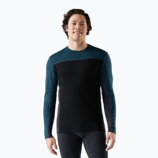 Мъжка термоактивна блуза с дълъг ръкав Smartwool Classic Thermal Merino Base Layer Colorblock Crew Boxed twilling blue/black