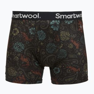Мъжки термоактивни боксерки Smartwool Merino Print Boxer Brief Boxed black paisley