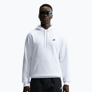 Мъжки суитшърт Nike Club Pullover Hoodie white/white/black