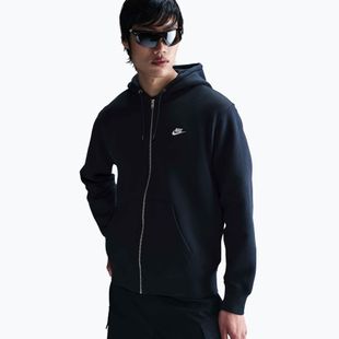 Мъжки суитшърт Nike Club Full Zip Hoodie obsidian/obsidian/white