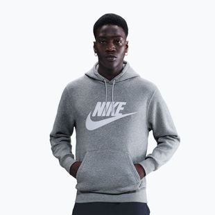 Мъжки суитшърт Nike Club Pullover Hoodie dark grey heather/light smoke grey/white