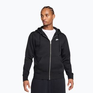 Мъжки суитшърт Nike Club Full Zip Hoodie black/black/white