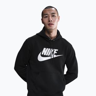Мъжки суитшърт Nike Club Pullover Hoodie black/black/white